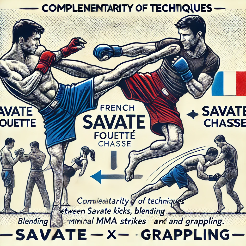 Illustration des techniques de la boxe française utilisées dans le MMA.